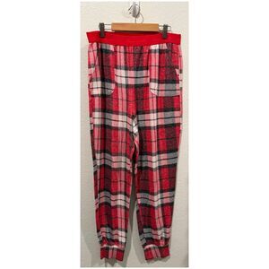 PINK Multicolor Pockets Plaid Pajama Pants